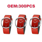 DOM Customized Your Own Brand Watch Hollow Watches Women Quartz Leather Watch High Quality Waterproof Watch for Women