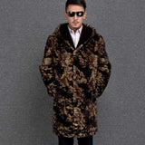 M.Y.FANSTY 2017 Winter Import USA Cool Mink Man Real Fur Mink Coat Single Breasted Jacket With Hat Long Camouflage Mink Coats
