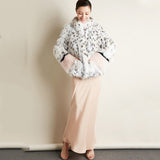 M.Y.FANSTY 2017 Rare White Wild North American Lynx High Luxury Fashion BobCats Fur Coats Real Natural Fur Mandarin Collar Coat