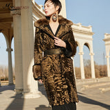 M.Y.FANSTY 2018 Women's European Advanced Custom Imported West African Persian Sheep Gilded Profile Long Limited Bronzing Coat