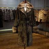 M.Y.FANSTY 2018 Women's European Advanced Custom Imported West African Persian Sheep Gilded Profile Long Limited Bronzing Coat