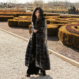 M.Y.FANSTY 2018 Women's European high-custom hot silver Russian Mink spear sheepskin X-Long coat Limited Hot silver Mink Coat