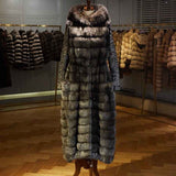 M.Y.FANSTY 2018 Women's European high-custom hot silver Russian Mink spear sheepskin X-Long coat Limited Hot silver Mink Coat