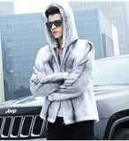 M.Y.FANSTY Shuba 2019 Cross Winter Stand Collar Mink Coat Zipper White Real Fur Jacket Warm Cool Man With Hat Solid Mink Coats